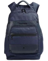Piquadro - Blauer Laptop Rucksack Mit Vordertaschen - Lyst