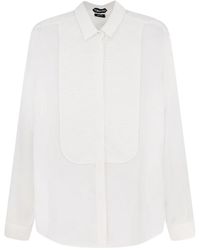 Tom Ford - Overhemden ,Wit ,Pleated Plastron Shirt - Lyst