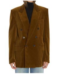 Saint Laurent - Double-Breasted Corduroy Blazer - Lyst