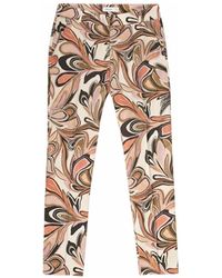 Summum - Pantaloni in pelle eleganti con motivo floreale - Lyst