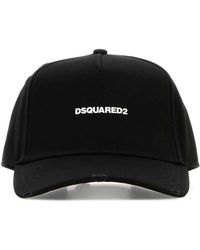 DSquared² - Accessoires ,Zwart ,Katoen Zwarte Katoenen Baseballpet - Lyst