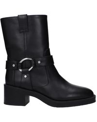 Stuart Weitzman - Schwarze Leder-Stiefeletten - Lyst