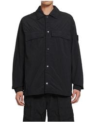 Stone Island - Overhemden ,Zwart ,Light Jassen - Lyst