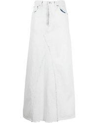 Maison Margiela - Falda de denim blanco con cierre de cremallera y bolsillos - Lyst