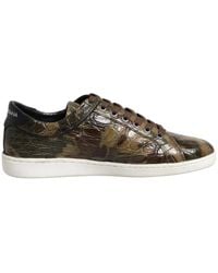 Dolce & Gabbana - Braune Exotische Leder-Sneaker Mit Niedrigem Oberteil - Lyst