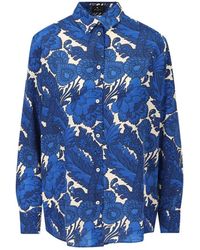 Etro - Bedrukte Boyfit Blouse Klassieke Kraag - Lyst