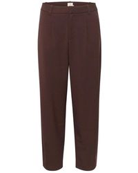 Kaffe - Pantalones De Talle Alto Y Pierna Corta Con Trabillas Y Bolsillos, Mujer, Talla - Lyst