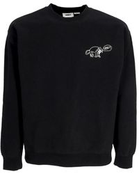 Obey - Hoodies & Sweatvesten ,Zwart ,Katoen Zwarte Hond Doodle Crew Fleece Sweatshirt - Lyst