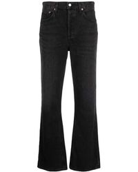 Agolde - Schwarze straight-leg denim jeans - Lyst