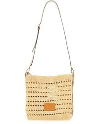 Etro - Perforated Raffia Shoulder Bag - Lyst