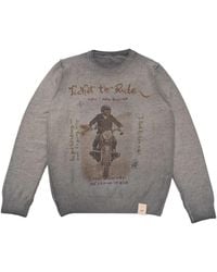 Bob - Truien & Vesten ,Grijs ,Wol Omkeerbare Wollen Trui Met Ronde Hals - Lyst
