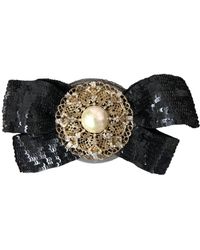 Dolce & Gabbana - Schwarze pailletten perlen handgemachte brosche haarnadel - Lyst
