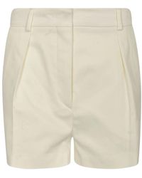 Sportmax - Latte twill shorts mit kristalldetails - Lyst