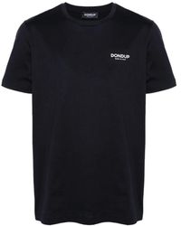 Dondup - Blaue logo print t-shirts und polos - Lyst