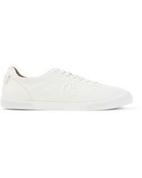 Giorgio Armani - Embossed Logo Leather Sneakers - Lyst