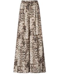 Pinko - Katoenen Broek Met Dierenprint - Lyst