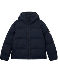 Stone Island - Jassen ,Blauw ,Leer Matt Ripstop Cordura Down Jacket - Lyst