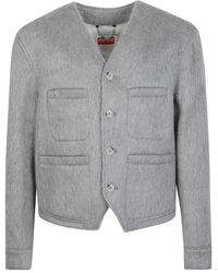 KENZO - Hairy Collarless Jacket - Lyst