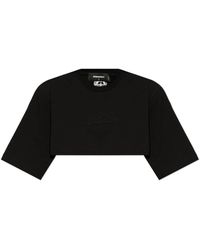 DSquared² - Tops ,Zwart ,Katoen Kort, Losvallend T-Shirt - Lyst