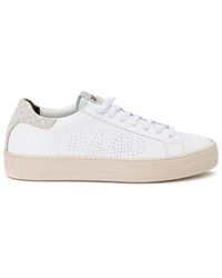 P448 - Weiße leder elegante freizeit sneakers - Lyst