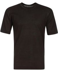 hindustrie - Tops ,Zwart ,Katoen Zwarte Crewneck Katoenen T-Shirt - Lyst