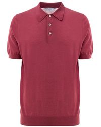 Gran Sasso - Tops ,Rood ,Katoen Klassiek Polo Breipatroon - Lyst
