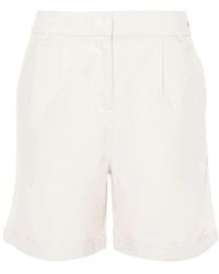 Barbour - Leinen-baumwoll-shorts mit falten-detail - Lyst