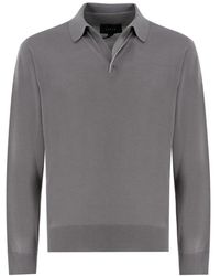 Sease - Truien & Vesten ,Grijs ,Wol Essentiële Lange Mouw Wol Polo Shirt - Lyst