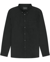 Lyle & Scott - Overhemden ,Zwart ,Katoen Tonal Eagle Plain Oxford Shirt - Lyst