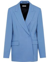 Dries Van Noten - Lana beno chaqueta azul claro - Lyst