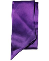Dolce & Gabbana - Accessoires ,Paars ,Satijn Paarse Zijden Skinny Nek Sjaal - Lyst