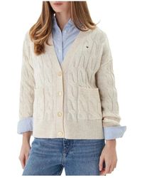 Tommy Hilfiger - Cable V-Neck Oversized Cardigan - Lyst