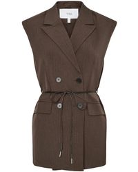 Y.A.S - Jassen ,Bruin ,Leer Yasshimma Waistcoat - Lyst