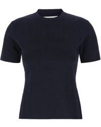 Max Mara - Tops ,Blauw ,Katoen Casual Katoenen T-Shirt Voor Vrouwen - Lyst