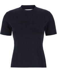 Max Mara - Tops ,Blauw ,Katoen Casual Katoenen T-Shirt Voor Vrouwen - Lyst