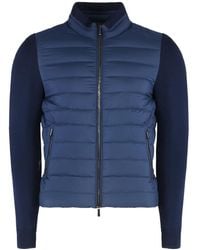 Moorer - Daunen-Bomberjacke Mit Gestricktem Kragen - Lyst