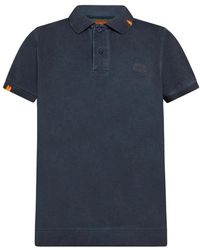 Sun 68 - Tops ,Blauw ,Katoen Speciaal Geverfd Katoenen Poloshirt - Lyst