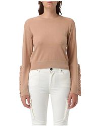 Pinko - Strickpullover Mit Gerüschten Bündchen - Lyst