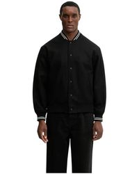Maison Kitsuné - Jassen ,Zwart ,Katoen Varsity Teddy Blouson - Lyst