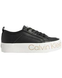 Calvin Klein - Sneakers casual in pelle nere da donna - Lyst