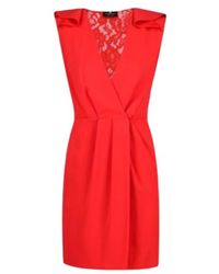 Elisabetta Franchi Korte Jurk Met Kanten Rug - Rood