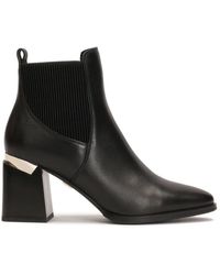Kazar - Schwarze Stiefel Mit Einem Breiten Dekorierten Absatz - Lyst