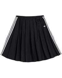 adidas - Fitness ,Zwart ,Polyester Geplooide Maxirok Met Lint - Lyst