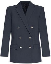 Theory - Oversized double-breasted wool blazer - Lyst