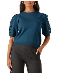 Object - Blauwe Gebreide Trui Voor Herfst - Lyst