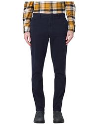 Brooksfield - Broeken ,Blauw ,Katoen Slim-Fit Chino Broek - Lyst