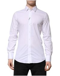 Dolce & Gabbana - Witte Katoenen Lange Mouwen Shirt - Lyst