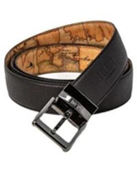Alviero Martini 1A Classe - Accessoires ,Bruin ,Leer Leren Riem Met Geo Map Design - Lyst