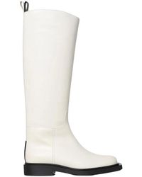 3Juin - Weiße Leder Kniehohe Stiefel - Lyst