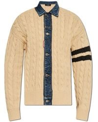 DSquared² - Cardigan mit denim-einsätzen - Lyst